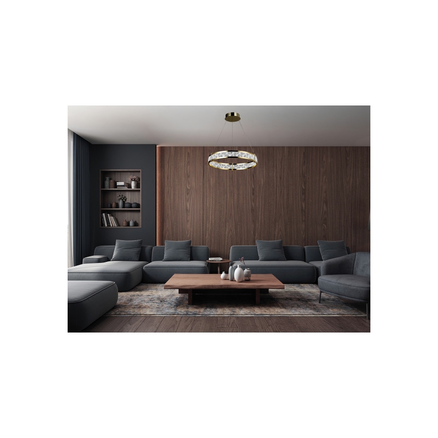 LED-dimbare kristallen kroonluchter aan kabel ENRIQUE LED/40W//230V 3000-6000K Ø 60 cm + afstandsbediening