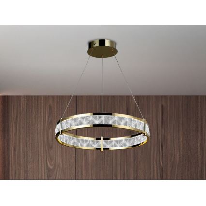 LED-dimbare kristallen kroonluchter aan kabel ENRIQUE LED/40W//230V 3000-6000K Ø 60 cm + afstandsbediening