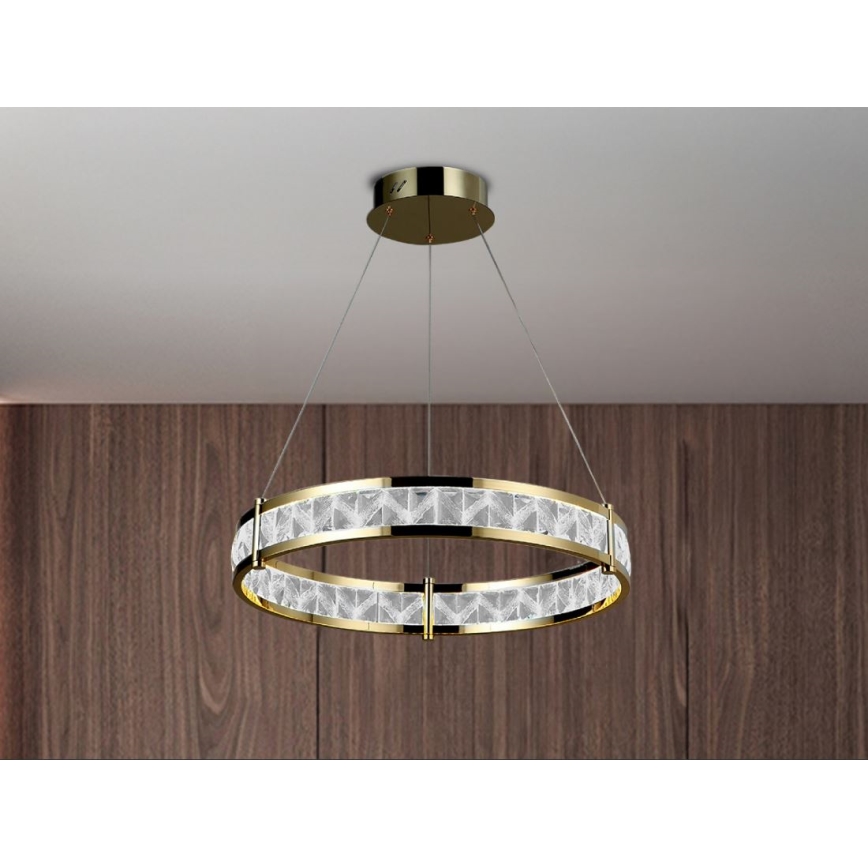 LED-dimbare kristallen kroonluchter aan kabel ENRIQUE LED/40W//230V 3000-6000K Ø 60 cm + afstandsbediening