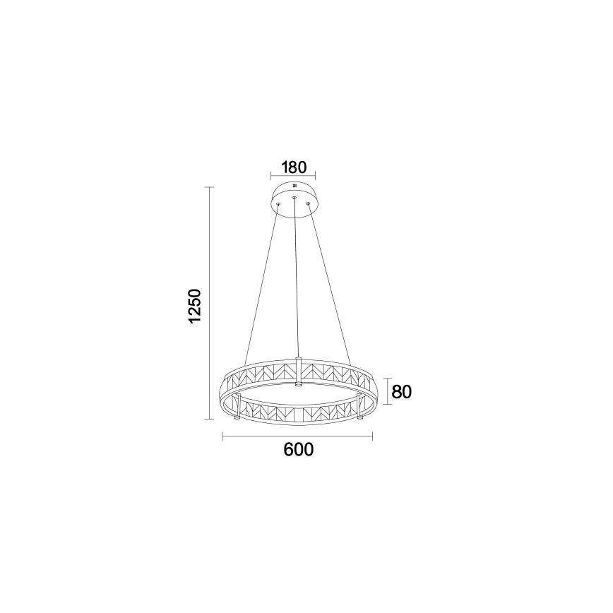 LED-dimbare kristallen kroonluchter aan kabel ENRIQUE LED/40W//230V 3000-6000K Ø 60 cm + afstandsbediening