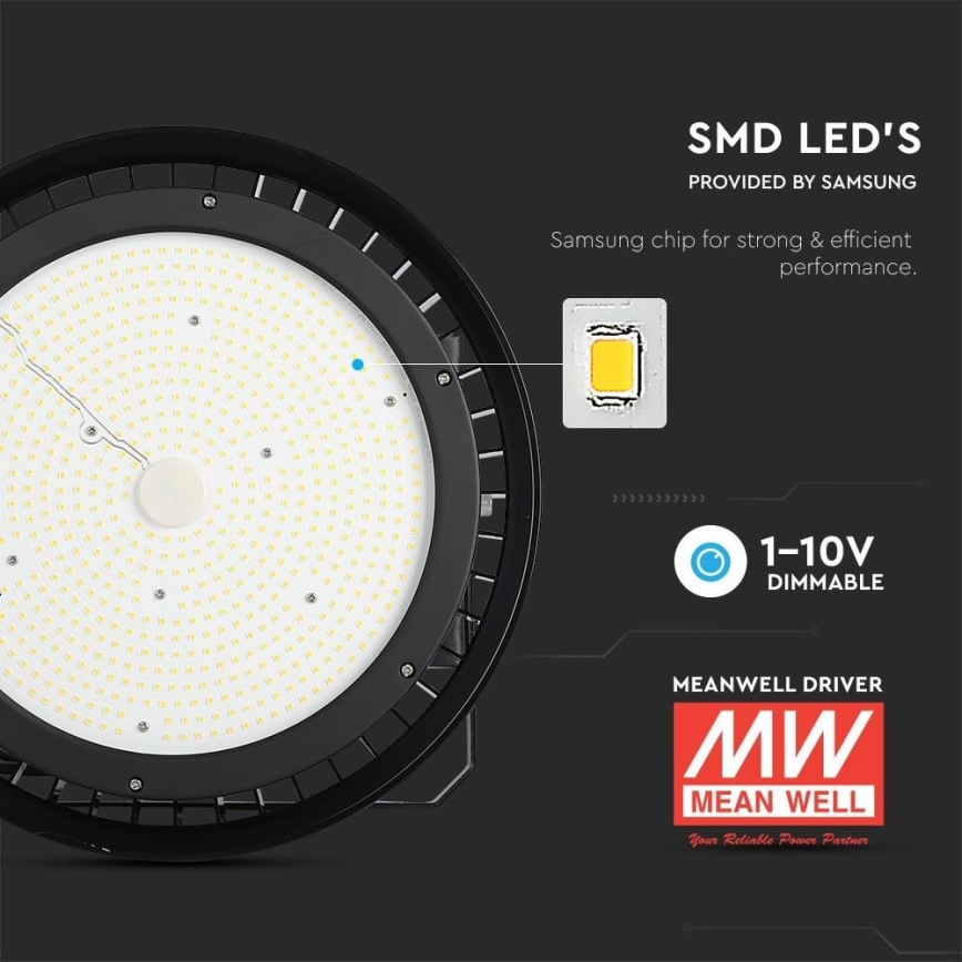 LED Dimbare Industriële High Bay Lamp LED/500W/230V 4000K IP65 zwart