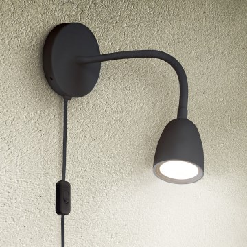LED Dimbare kleine wandlamp LED/4W/230V zwart