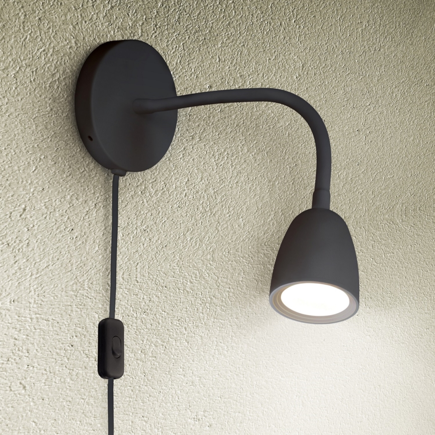 LED Dimbare kleine wandlamp LED/4W/230V zwart