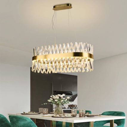 LED dimbare kristallen hanglamp aan kabel LED/90W/230V 3000-6500K + afstandsbediening