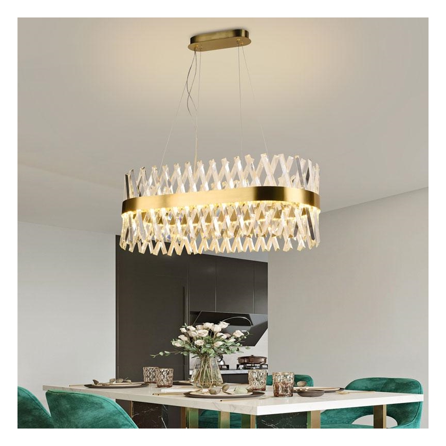 LED dimbare kristallen hanglamp aan kabel LED/90W/230V 3000-6500K + afstandsbediening