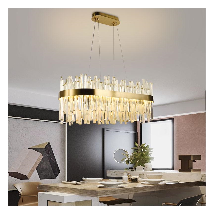 LED dimbare kristallen hanglamp aan kabel LED/90W/230V 3000-6500K + afstandsbediening