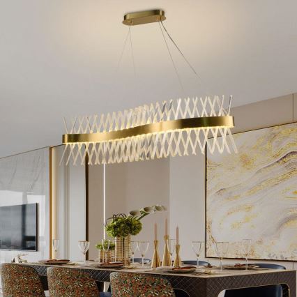 LED dimbare kristallen hanglamp aan kabel LED/95W/230V 3000-6500K + afstandsbediening
