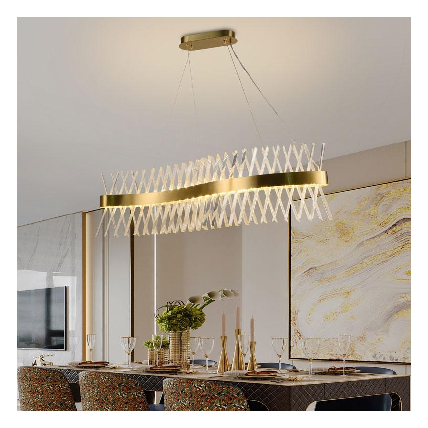 LED dimbare kristallen hanglamp aan kabel LED/95W/230V 3000-6500K + afstandsbediening