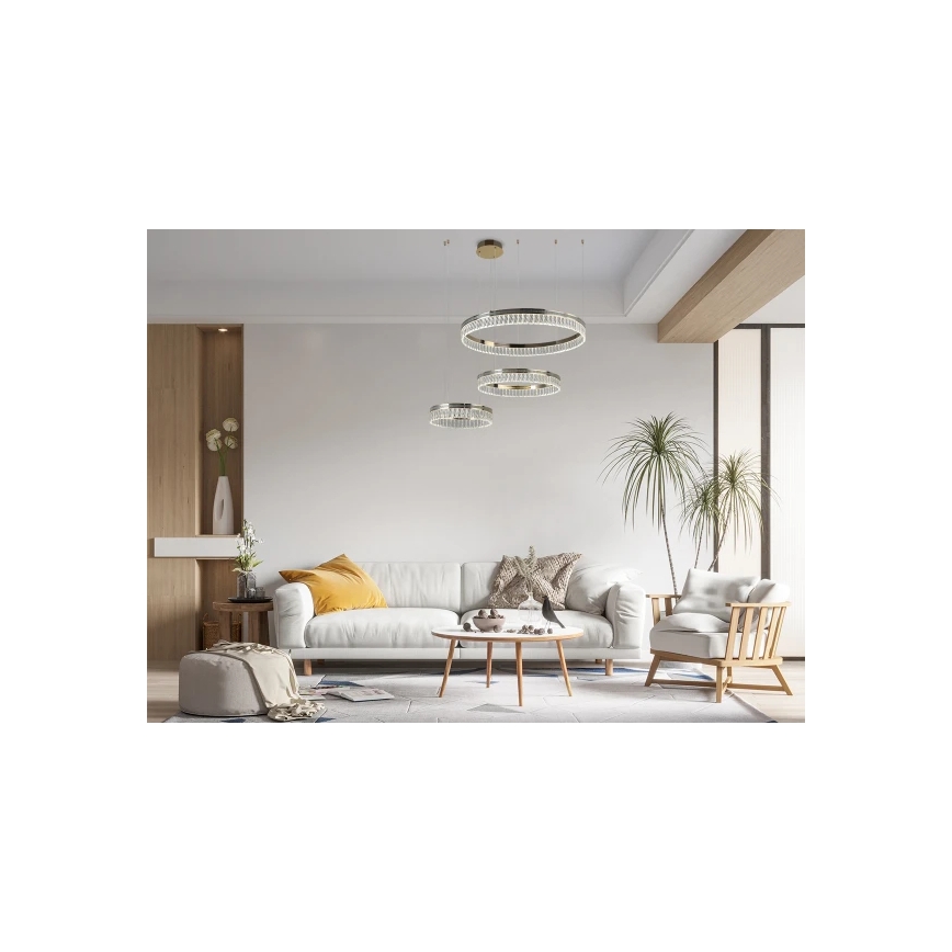 Dimbare LED-kristallen kroonluchter aan kabel THALIA LED/120W/230V 3000-6000K + afstandsbediening