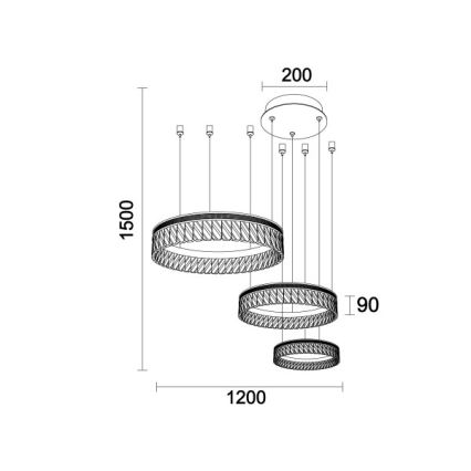 Dimbare LED-kristallen kroonluchter aan kabel THALIA LED/120W/230V 3000-6000K + afstandsbediening