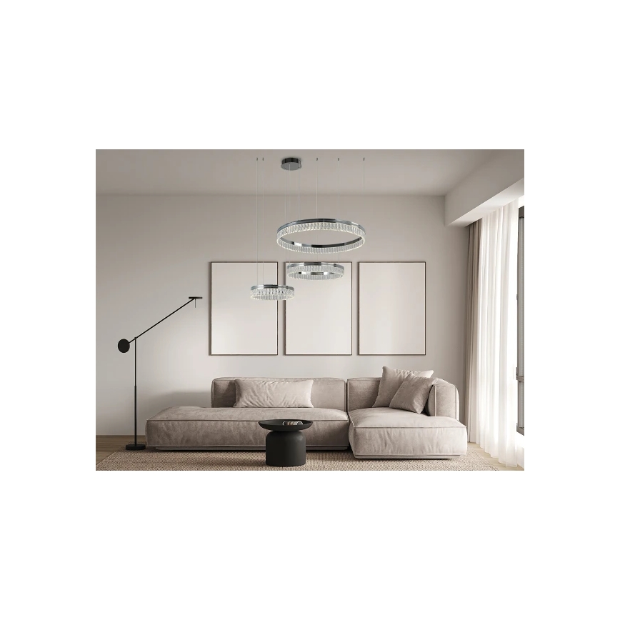 LED-dimbare kristallen kroonluchter aan kabel THALIA LED/120W/230V 3000-6000K + afstandsbediening