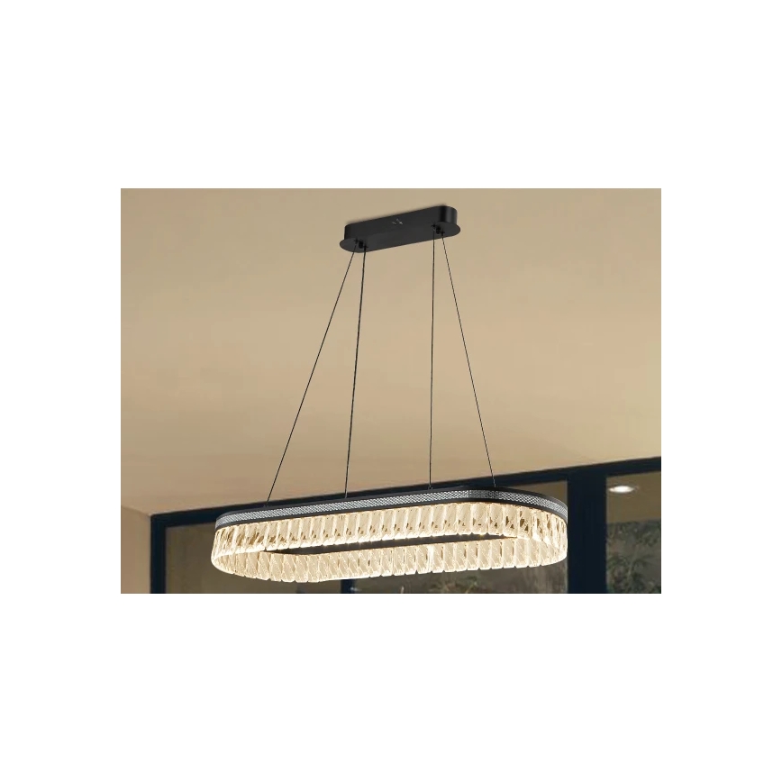 LED-dimbare kristallen kroonluchter aan kabel THALIA LED/50W/230V 3000-6000K + afstandsbediening
