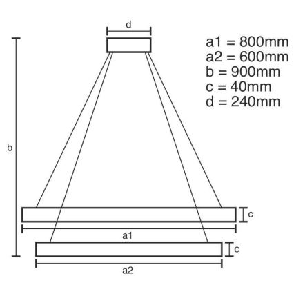 LED Dimbare kroonluchter aan een snoer LED/100W/230V 3000-6500K + afstandsbediening