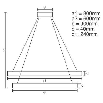 LED Dimbare kroonluchter aan een snoer LED/100W/230V 3000-6500K + afstandsbediening