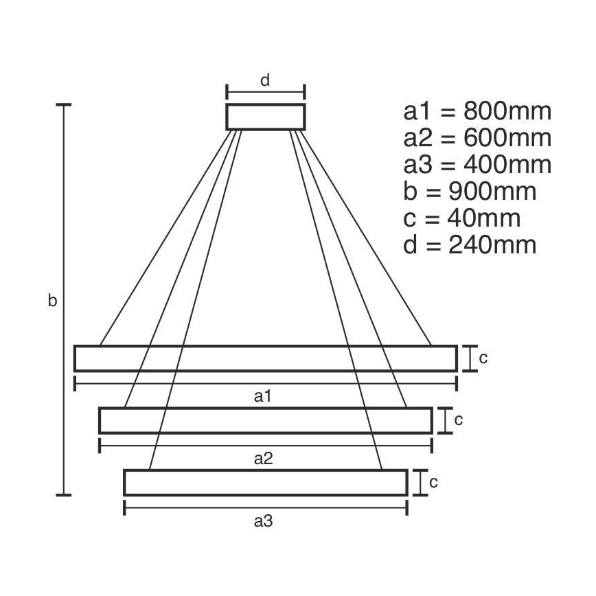 LED Dimbare kroonluchter aan een snoer LED/125W/230V 3000-6500K + afstandsbediening