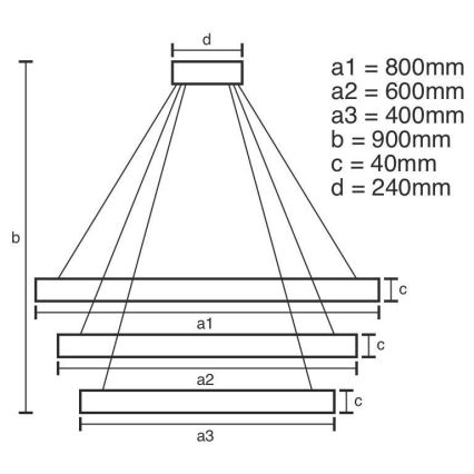 LED Dimbare kroonluchter aan een snoer LED/125W/230V 3000-6500K + afstandsbediening