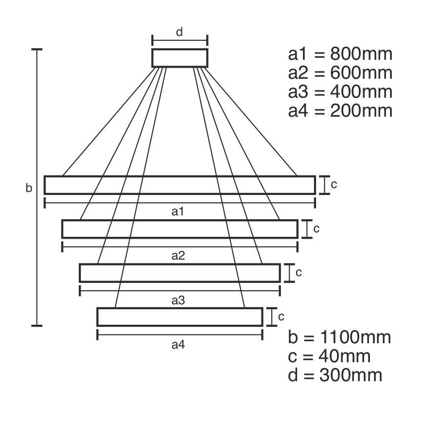 LED Dimbare kroonluchter aan een snoer LED/165W/230V 3000-6500K + afstandsbediening