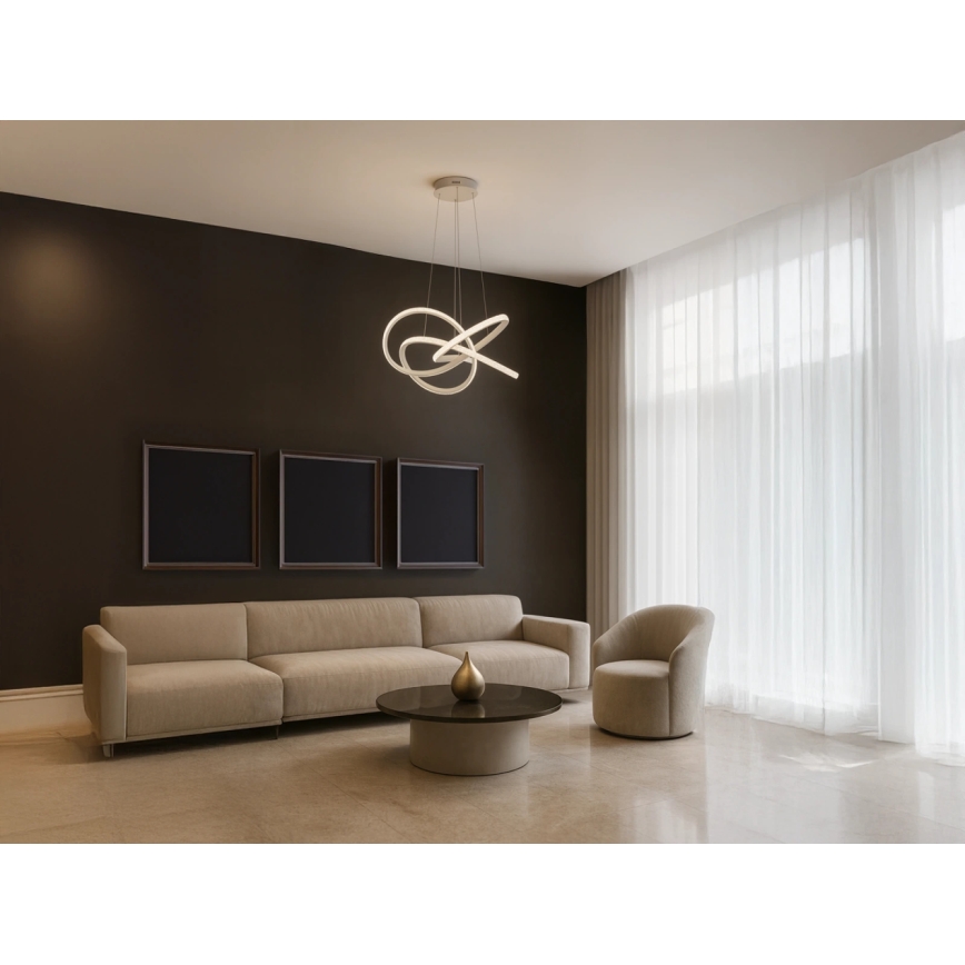 LED dimbare hanglamp aan stalen kabel LED/95W/230V 3000–6500K Ø 57 cm + afstandsbediening