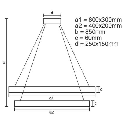 LED Dimbare kroonluchter aan snoer LED/130W/230V 3000-6500K + afstandsbediening