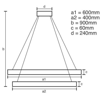 LED Dimbare kroonluchter aan snoer LED/135W/230V 3000-6500K + afstandsbediening