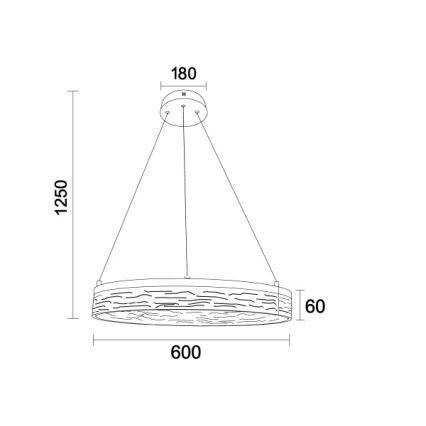 Dimbare LED-kroonluchter aan kabel ALIANZ LED/45W/230V 3000-6000K Ø 60 cm + afstandsbediening