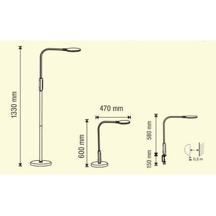 LED Dimbare touchlamp 3in1 LED/12W/230V wit CRI 90 + afstandsbediening