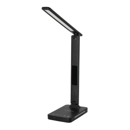 LED dimbare tafel lamp met draadloos opladen QI, scherm en USB-poort LED/7W/230V 3000-6000K zwart