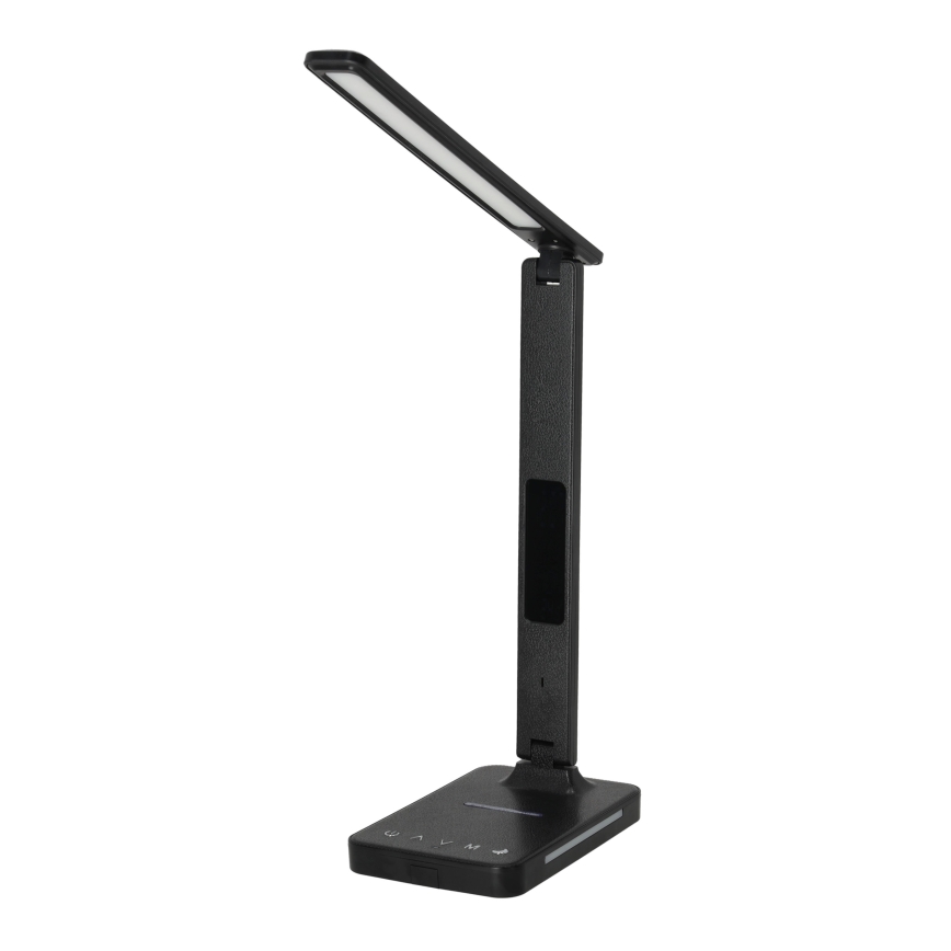 LED dimbare tafel lamp met draadloos opladen QI, scherm en USB-poort LED/7W/230V 3000-6000K zwart