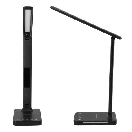 LED dimbare tafel lamp met draadloos opladen QI, scherm en USB-poort LED/7W/230V 3000-6000K zwart