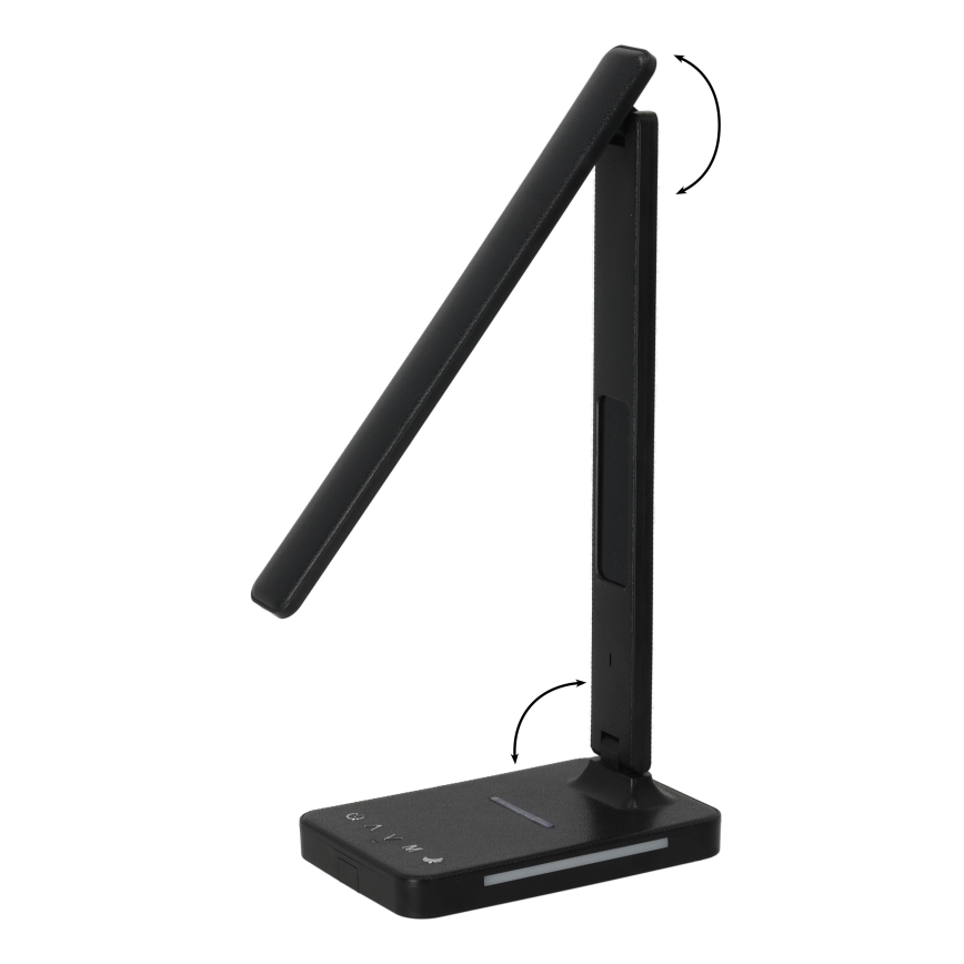 LED dimbare tafel lamp met draadloos opladen QI, scherm en USB-poort LED/7W/230V 3000-6000K zwart
