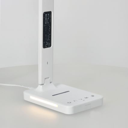 LED dimbare tafel lamp met draadloos opladen QI, scherm en USB-poort LED/7W/230V 3000-6000K wit