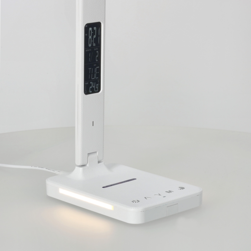 LED dimbare tafel lamp met draadloos opladen QI, scherm en USB-poort LED/7W/230V 3000-6000K wit