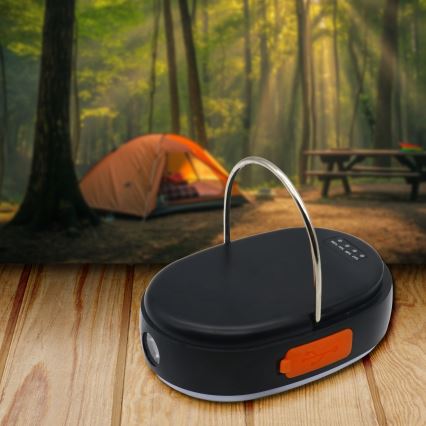 LED Dimbaar oplaadbaar lamp met powerbankfunctie K4 LED/1W/5V 3000-6500K IPX4 4000 mAh zwart