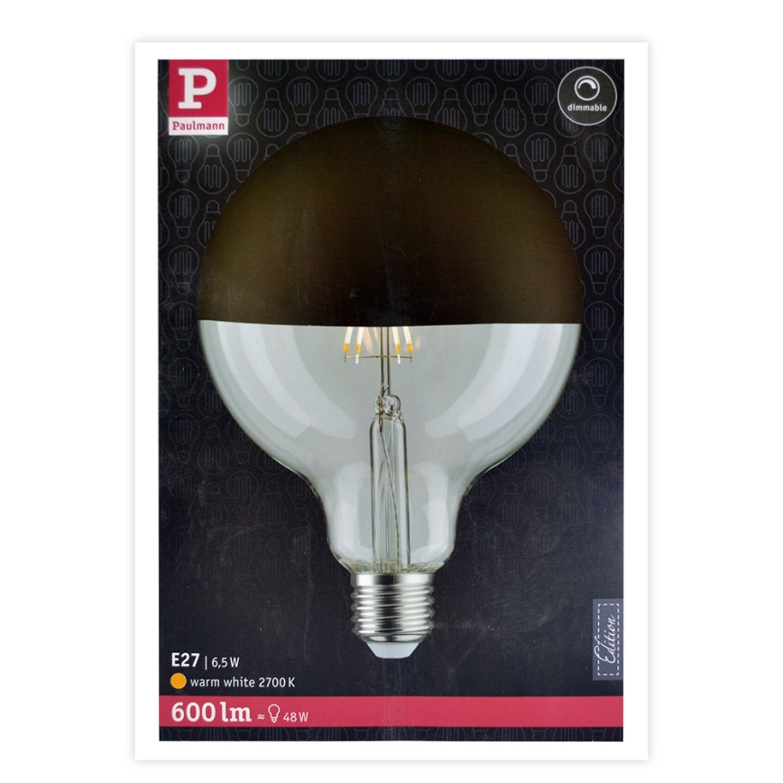 LED dimbare lamp met spiegelbol G125 E27/6,5W/230V 2700K - Paulmann 28679