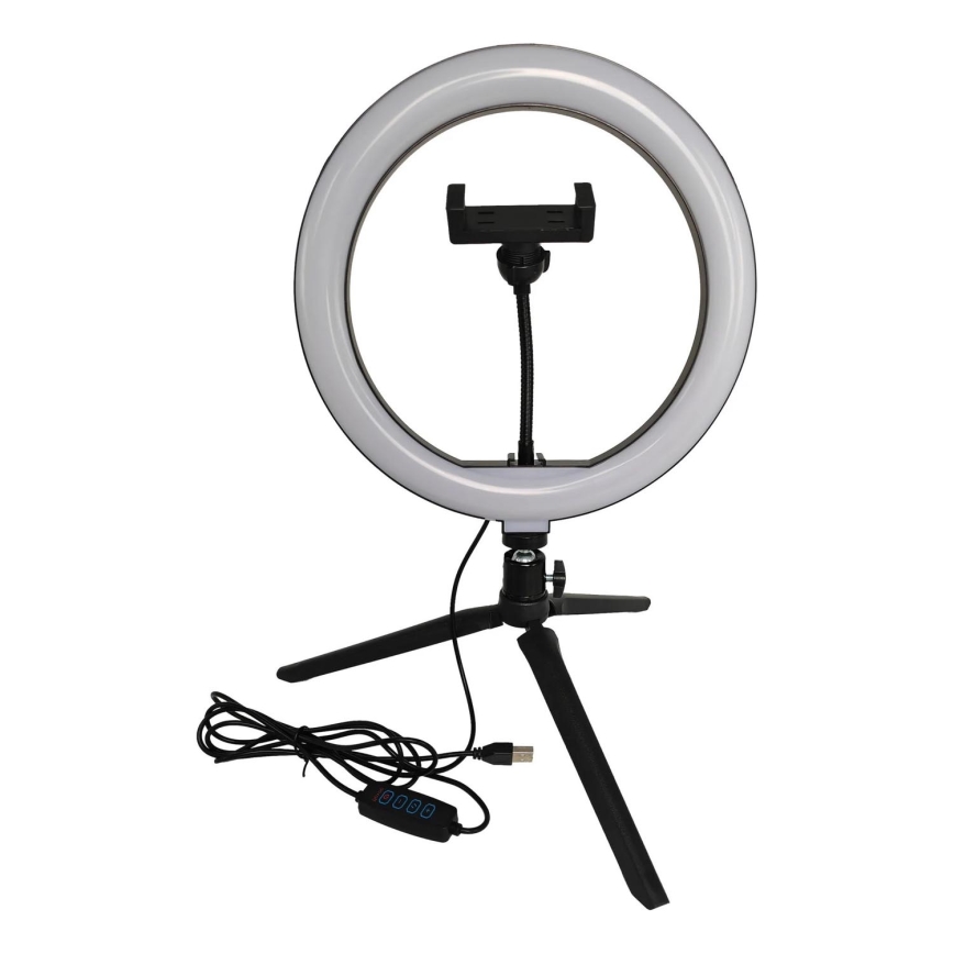 LED Dimbare lamp met statief en houder voor vloggen LED/10W/5V 2700-6500K