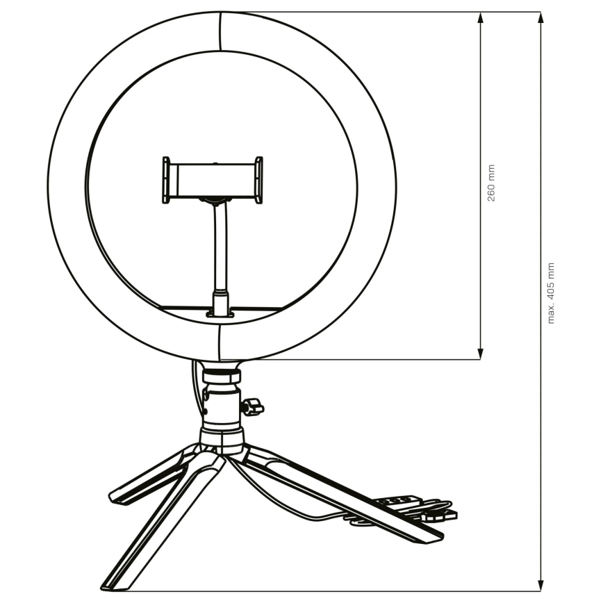 LED Dimbare lamp met statief en houder voor vloggen LED/10W/5V 2700-6500K