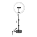 LED dimbare lamp met voet en houder voor vloggen LED/6W/USB 2700-6700K