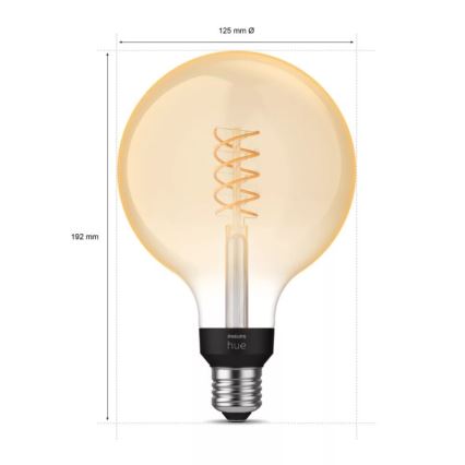 LED Dimbare lamp Philips Hue WHITE FILAMENT G125 E27/7W/230V 2100K