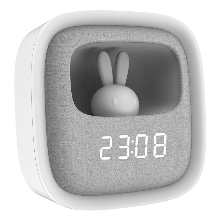 LED Dimbare nachtlamp met wekker BUNNY LED/1,2W/5V 3000K