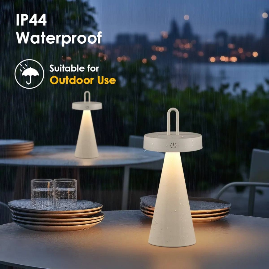 Dimbare oplaadbare LED-buitentafellamp met aanraakbediening HALO LED/1,5W/3,7V 3000 mAh IP44 grijs