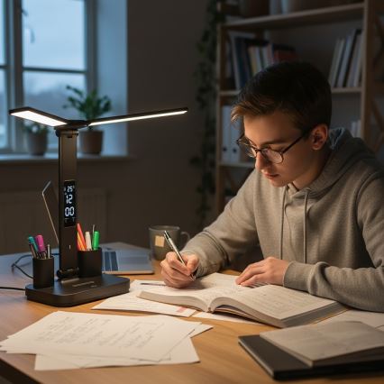 Dimbare oplaadbare LED-tafellamp NOBLITE P LED/5W/5V 3000/4000/6000K 2200 mAh zwart