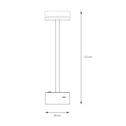 LED dimbare oplaadbare bureaulamp SAM LED/5W/5V 3600 mAh zwart/goud