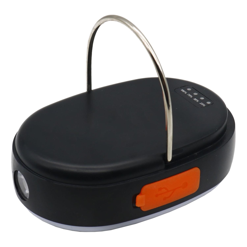 LED Dimbare Oplaadbare Lamp met Powerbankfunctie K4 LED/1W/5V 3000-6500K IPX4 4000 mAh zwart