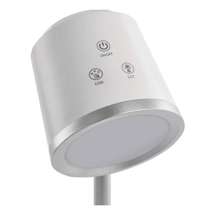LED Dimbare oplaadbare tafellamp 4in1 LED/6W/3,7V 3000K/4000K/6500K 1500mAh wit