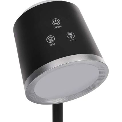 LED Dimbare oplaadbare tafellamp 4in1 LED/6W/3,7V 3000K/4000K/6500K 1500mAh zwart