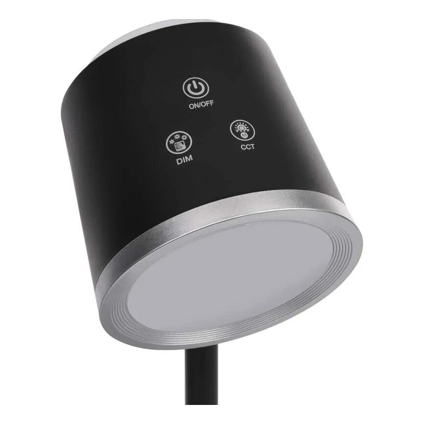 LED Dimbare oplaadbare tafellamp 4in1 LED/6W/3,7V 3000K/4000K/6500K 1500mAh zwart