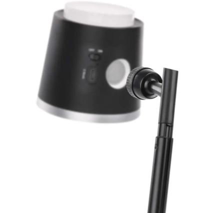 LED Dimbare oplaadbare tafellamp 4in1 LED/6W/3,7V 3000K/4000K/6500K 1500mAh zwart