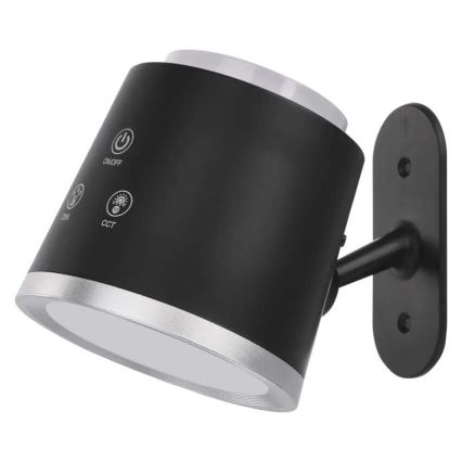 LED Dimbare oplaadbare tafellamp 4in1 LED/6W/3,7V 3000K/4000K/6500K 1500mAh zwart