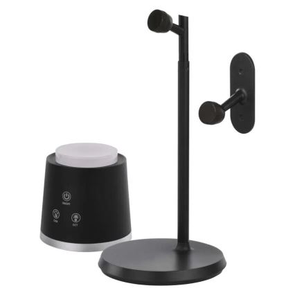 LED Dimbare oplaadbare tafellamp 4in1 LED/6W/3,7V 3000K/4000K/6500K 1500mAh zwart
