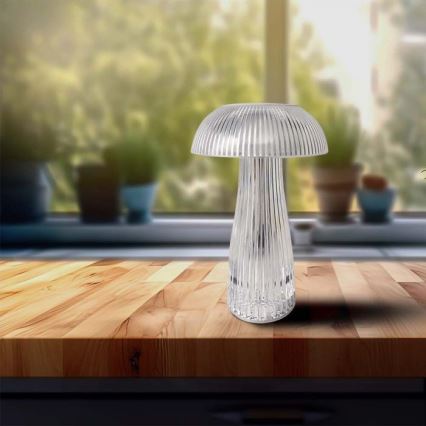 LED Dimbare oplaadbare touch tafellamp LED/1W/5V 3000-6000K 1800 mAh doorzichtig